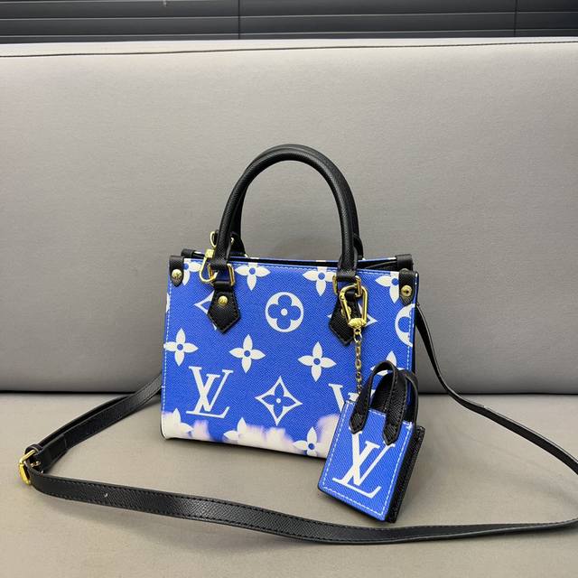 Louisvuitton 路易威登 Onthego 二合一 托特包手提包 单肩斜挎包 采用精湛镶嵌细工 经典百搭 实物拍摄 配送防尘袋 25 X 19 Cm