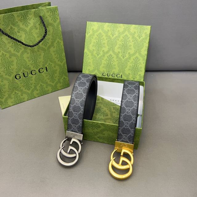 Gucci 古奇 牛皮腰带 男士经典款皮带 多色可选 时装搭配必备款 优质合金扣头 采用原厂牛皮带身 高品质全套包装 礼盒 礼袋 小票