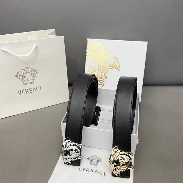 Versace 范思哲 牛皮腰带 男士经典款皮带 多色可选 时装搭配必备款 优质合金扣头 采用原厂牛皮带身 高品质全套包装 礼盒 礼袋 小票