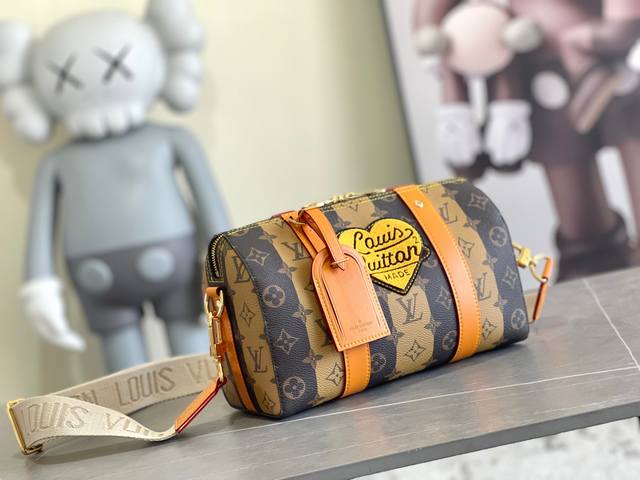 M45963 Nigo X 路易威登胶囊系列 City Keepall 手袋以 Monogram Stripes Brown 帆布吹袭型格风潮 展现条纹背景解构