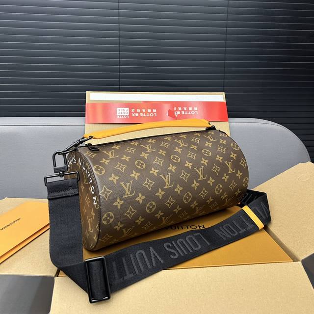 Louisvuitton 路易威登soft Polochon橙色老花 圆筒包 男女通用单肩斜挎包 采用精湛镶嵌细工 经典百搭 实物拍摄 配送防尘袋 飞机礼盒 3