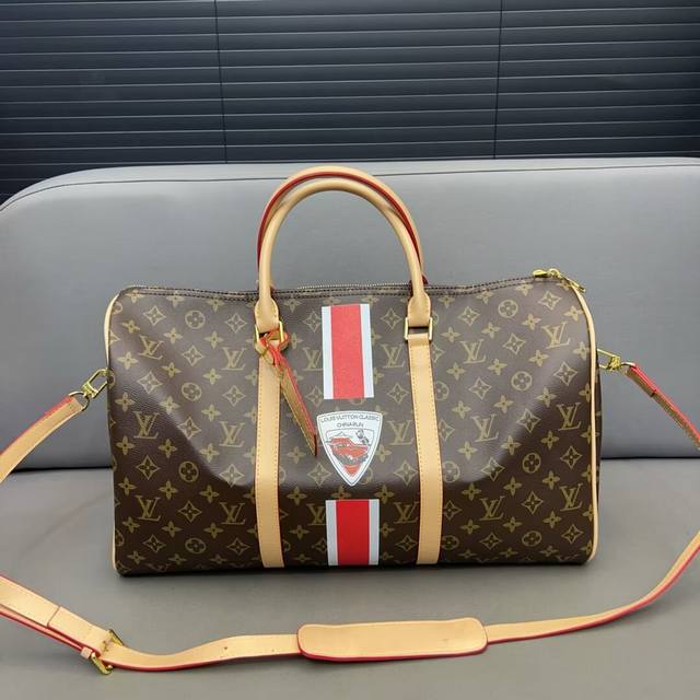 Louisvuitton 路易威登 Ddd Keepall 旅行袋 机场包 手提袋 采用精湛镶嵌细工 经典百搭 实物拍摄 配送防尘袋 46 X 26 Cm Dd