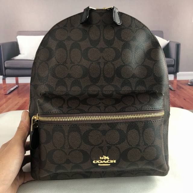 Coach32200 蔻驰女士新款双肩包 背包 中号书包 尺寸 28 25 10