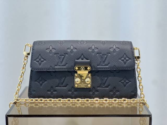 M82637黑色全皮压花 链条包系列 Wallet On Chain Metis 链条手袋 M82836 82637 黑色 压花 取材粒面 Mjs Monogr