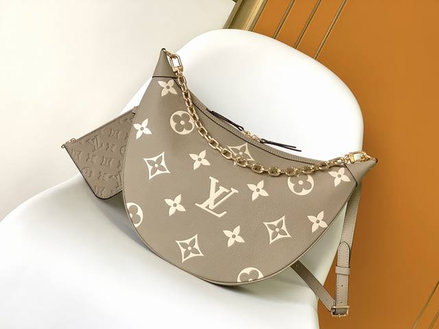 M46725黑色 M46739米白 M46738杏色顶级原单 本款 Loop Hobo 手袋选用柔软 Monogram Empreinte 牛皮革塑造贴合身形的