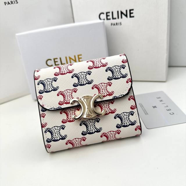 Celine 16337颜色 红蓝印花尺寸11*10*5Celine短式钱包非常炫美的一个系列 专柜同步 采用头层牛皮 精致时尚 - 点击图像关闭