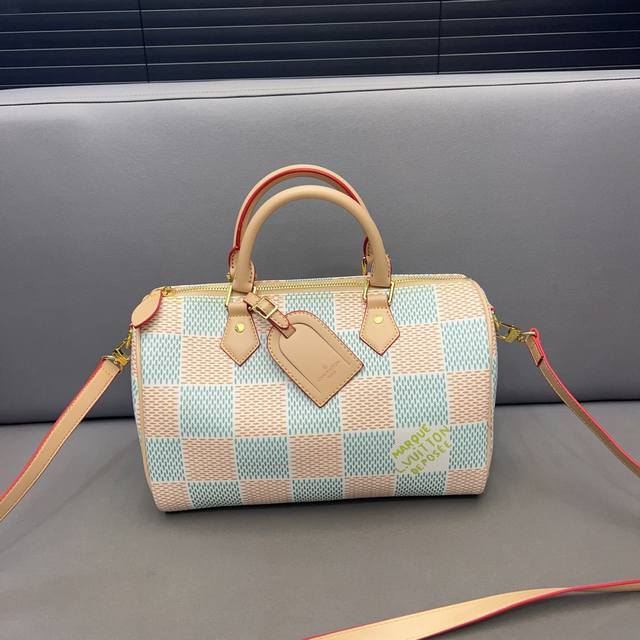 Louisvuitton 路易威登 Keepall30 旅行袋 手提包袋 圆筒包 采用精湛镶嵌细工 实物拍摄 原厂原版面料 配送防尘袋 30 Cm