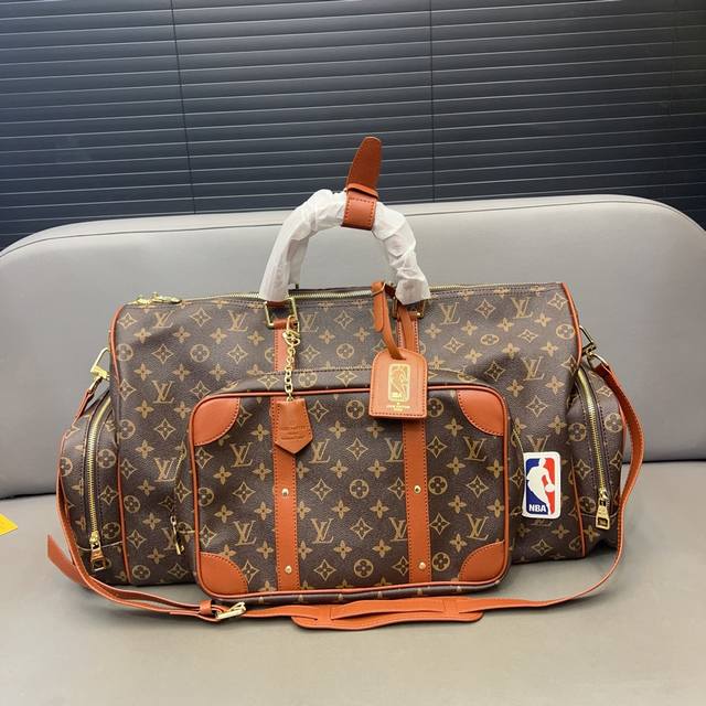 Louisvuitton 路易威登 Lv X Nba限量联名keepall Trio Pocket 旅行袋 大容量机场包手提袋 实物拍摄 原厂原版面料 配送防尘