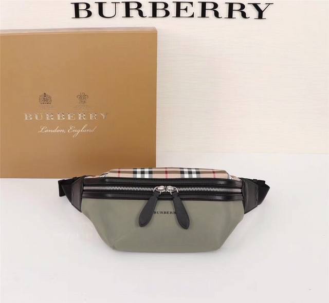 新色批 -Burberry 博柏利 18新款经典格纹腰包男女通用 经典格子 双头拉链 腰包斜挎包尺寸 19-1 #40716#