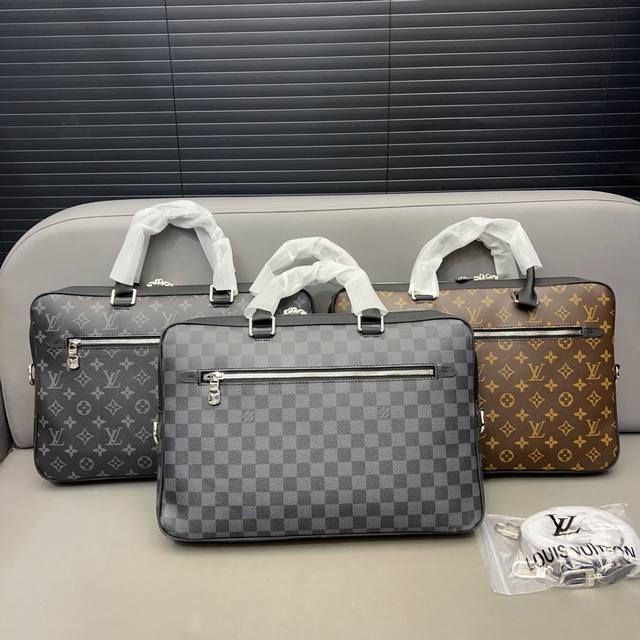 Louisvuitton 路易威登 Business Mm男包公文包 手提包 电脑包 采用精湛镶嵌细工 经典百搭 实物拍摄 原厂原版面料 配送防尘袋 27 X