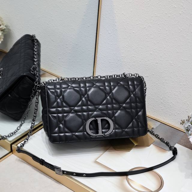 大号28Cm -Dior 琏条五格新款藤格纹小羊纹皮购 内里配羊筋 搭配肩背琏条 银扣金属配饰 可调节细肩背带 可手提亦可肩背或斜挎 尺寸21-13-8型号12