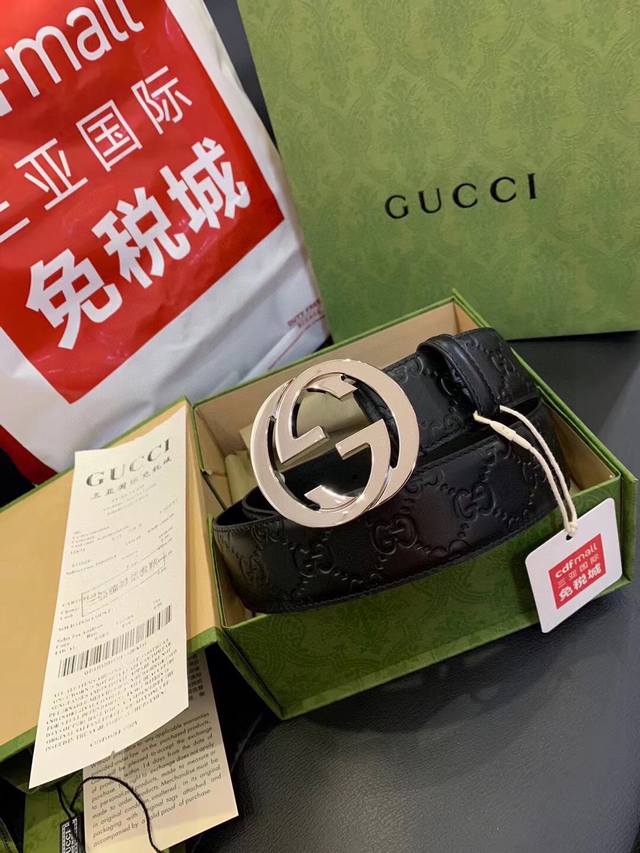 Gucci古奇 原单正品 Guccl经典皮带压大花 尺寸3.8Cm海外原单货，意大利创作，配以双g互扣金属扣，原版皮纹拿的走图片拿不走的品质，升级后与正品零距离