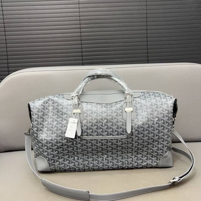 Goyard 戈雅 Boeine 旅行袋 机场包 单肩斜挎包行李包 原厂面料 激光雕刻五金 高货品质 配送防尘袋 尺寸 55 X 32 Cm