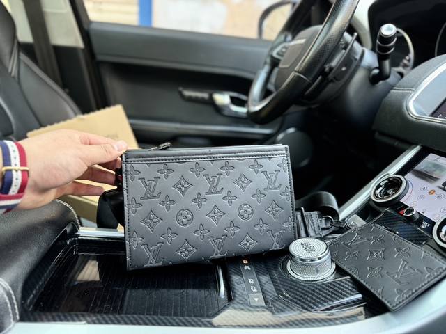 高端货 新款 “Louis Vuitton”Lv单肩包 两件套 路易威登 头层纳帕小牛皮 Louis Vuitton Gaston老花满印三合一 涂层帆布拼牛皮