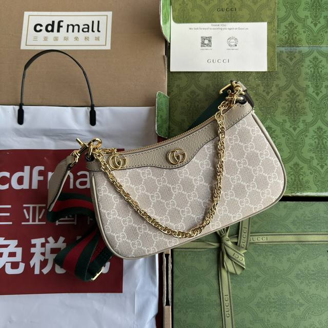 原厂皮配 Cdfmall三亚免税店手提袋 Ophidia系列小号手袋 配斜挎肩带 。Gg标识由20世纪30年代的gucci钻石菱格纹演化而来，并从此成为gucc