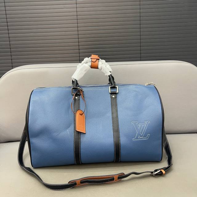 Louisvuitton 路易威登 Keepall Bandouliere 旅行袋 手提包袋 男女通用大容量机场包 采用精湛镶嵌细工，实物拍摄 原厂原版面料 配 - 点击图像关闭