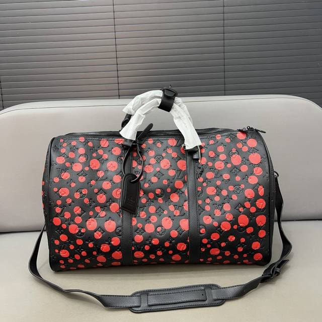 Louisvuitton 路易威登 X Yayoi Kusama 草间弥生联名 Keepall 旅行袋 手提包袋 机场包 采用精湛镶嵌细工，实物拍摄 原厂原版面