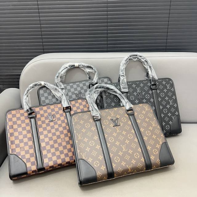 Louisvuitton 路易威登 男士公文包 电脑包 斜挎手提包 采用精湛镶嵌细工，经典百搭 实物拍摄 原厂原版面料 高端品质 配送防尘袋 38 X 27 C