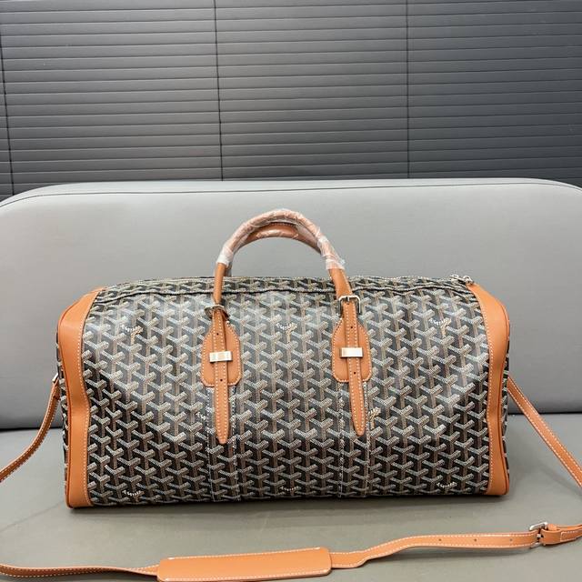 Goyard 戈雅 Boeine 旅行袋 机场包 单肩斜挎包行李包 原厂面料 激光雕刻五金 高货品质 配送防尘袋 尺寸 50 x 23 cm