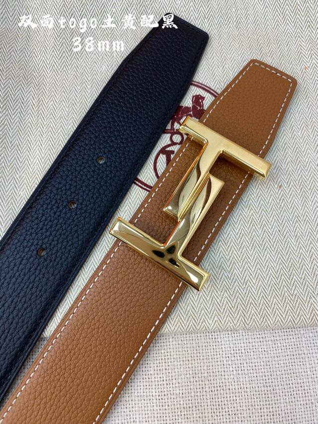 Hermes-H BELT BUCKLE & REVERSIBLE LEATHER STRAP 38mm 爱马仕专柜同步 进口epsom双面小牛皮 精钢精品五金