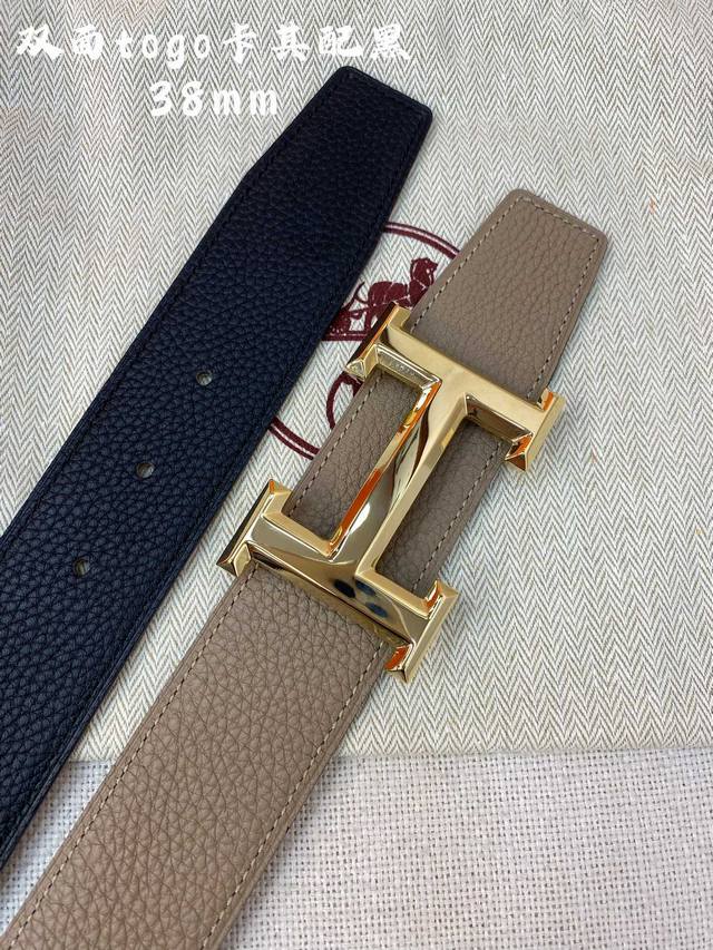 Hermes-H BELT BUCKLE & REVERSIBLE LEATHER STRAP 38mm 爱马仕专柜同步 进口epsom双面小牛皮 精钢精品五金