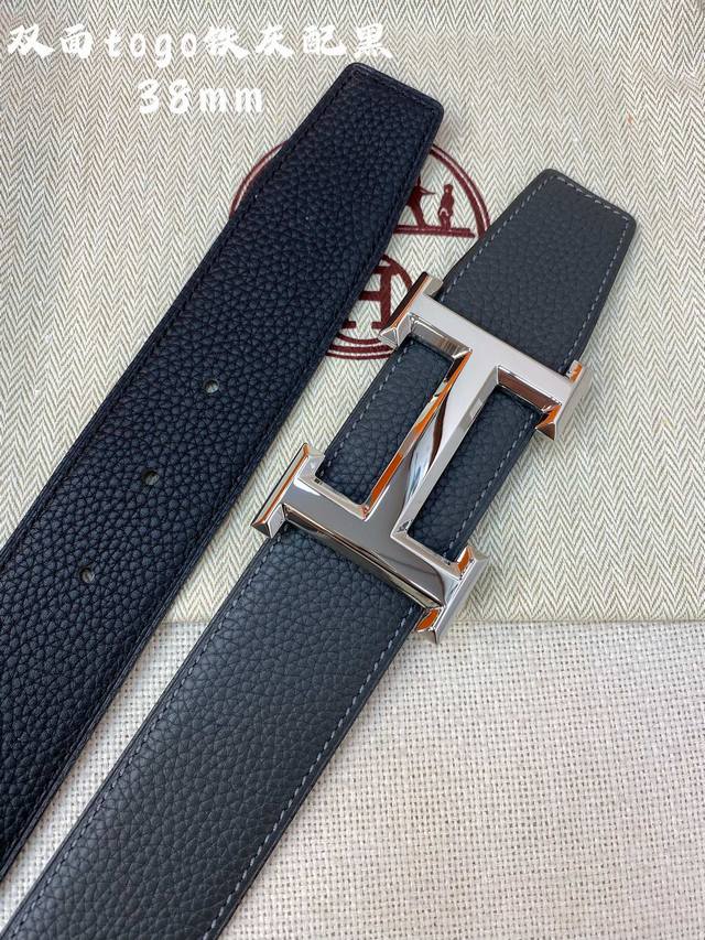 Hermes-H BELT BUCKLE & REVERSIBLE LEATHER STRAP 38mm 爱马仕专柜同步 进口epsom双面小牛皮 精钢精品五金