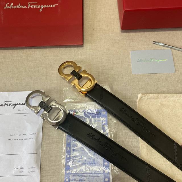 品牌：菲拉格幕Ferragamo 钢扣 等级：原单私货.定制头层牛皮，专柜售、堪比正品！油边精致 电脑车线 手感柔软.实物拍摄无修饰 上身效果超好、长度可裁剪.