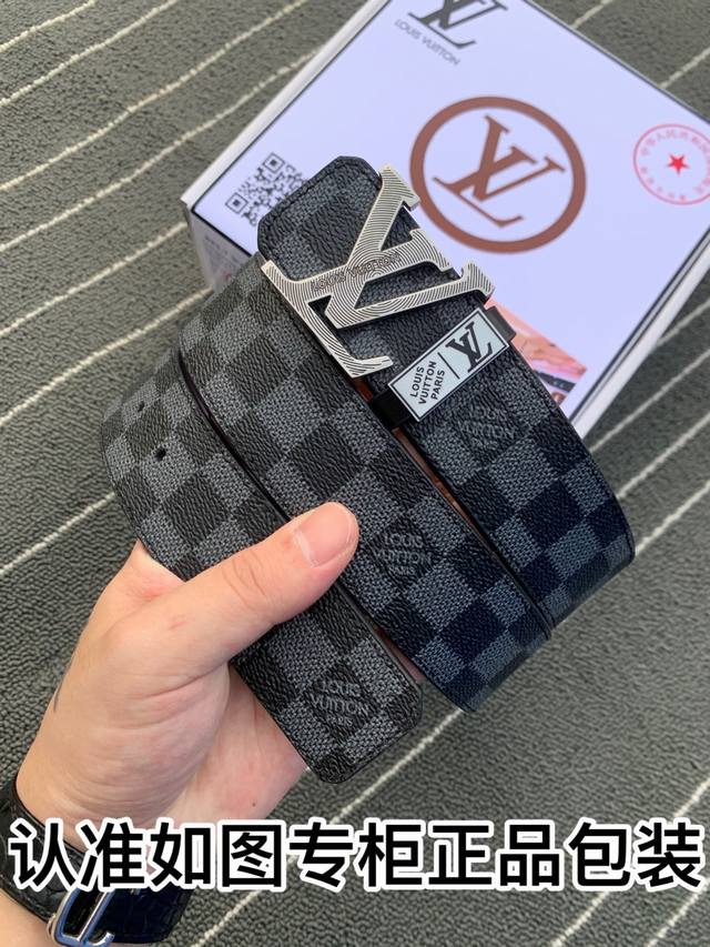 皮带：Lv..路易..威登原单 腰带：百分百头层牛皮，保证真皮。24K纯钢扣双面可用专柜同等质量， 送人自用首选 包装： 请认准如图专柜包装，赠送打孔器，银联发 - 点击图像关闭