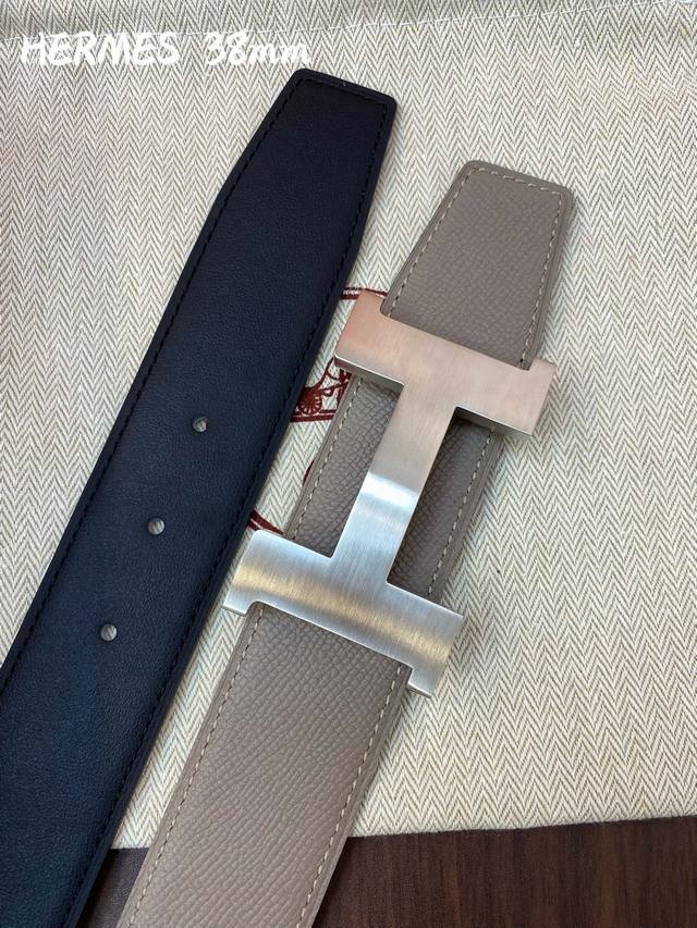 Hermes-38Mm 爱马仕专柜同步 进epsom双面小牛皮 精钢精品五金 双面可用