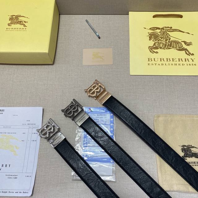 品牌：巴宝莉burberry 等级：一整张牛皮切割，头层原皮、新款开模。带宽3.5厘米.油边精致 ，实物拍摄无修饰 上身效果超好、.配专柜全套包装.送礼自带首选