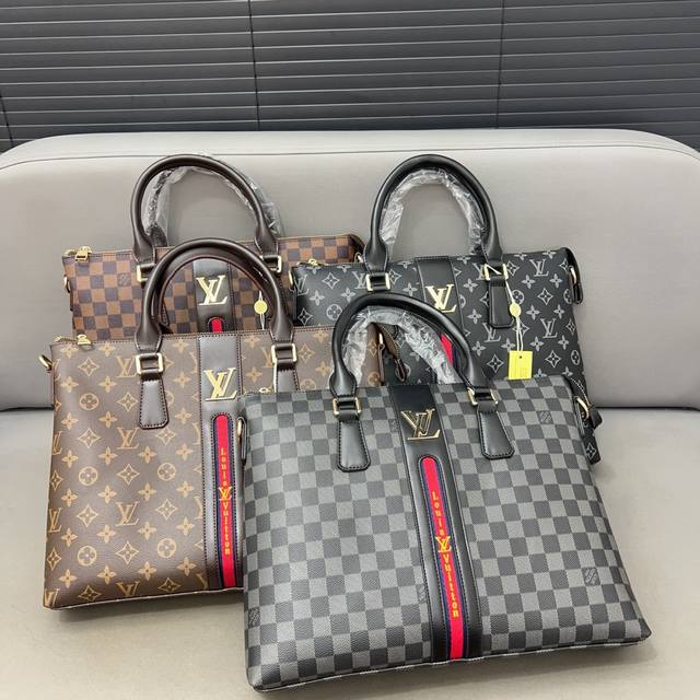 Louisvuitton 路易威登 男士公文包 电脑包 斜挎手提包 采用精湛镶嵌细工，经典百搭 实物拍摄 原厂原版面料 高端品质 配送防尘袋 38 X 27 C