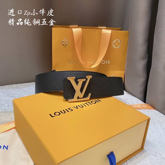 Lv路易威登 官网同步 宽度4.0Cm 精品扣 搭配设计 用了精品电镀五金 工艺精湛 双面进口小牛皮