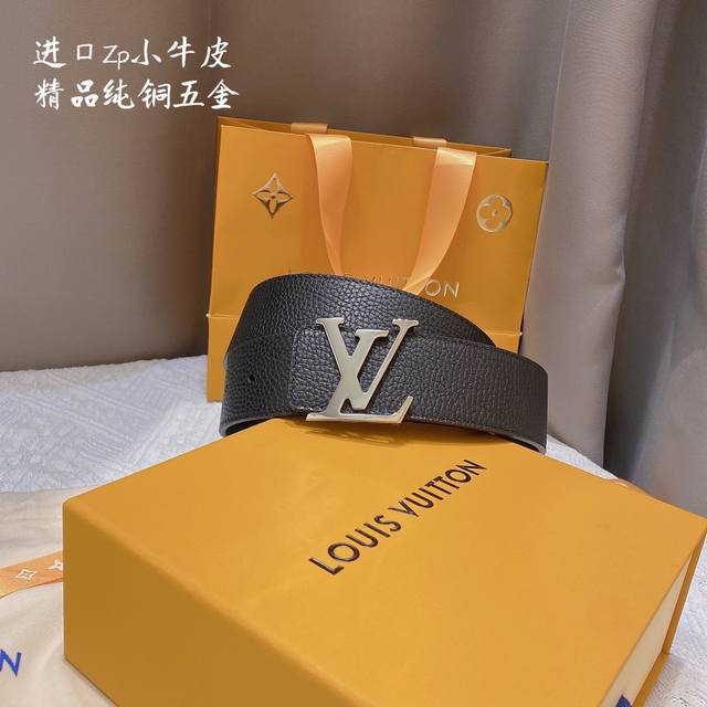 Lv路易威登 官网同步 宽度4.0Cm 精品扣 搭配设计 用了精品电镀五金 工艺精湛 双面进口小牛皮