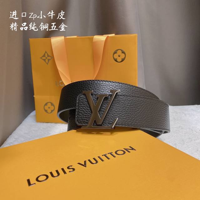 Lv路易威登 官网同步 宽度4.0Cm 精品扣 搭配设计 用了精品电镀五金 工艺精湛 双面进口小牛皮