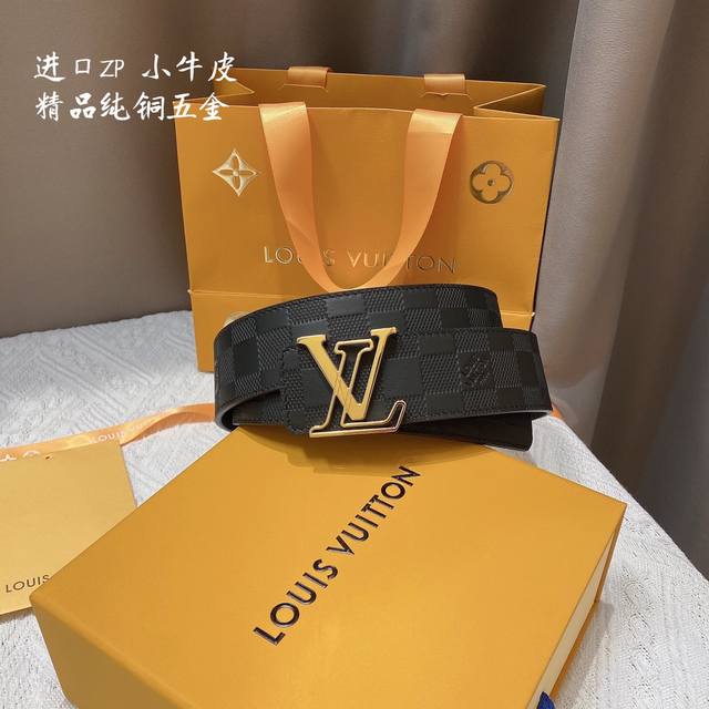 Lv路易威登 官网同步 宽度4.0Cm 精品扣 搭配设计 用了精品电镀五金 工艺精湛 双面进口小牛皮