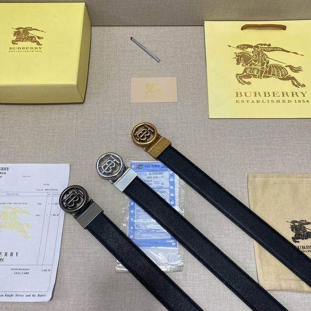 品牌：巴宝莉burberry 等级：一整张牛皮切割，头层原皮、新款开模。带宽3.5厘米.油边精致 ，实物拍摄无修饰 上身效果超好、.配专柜全套包装.送礼自带首选