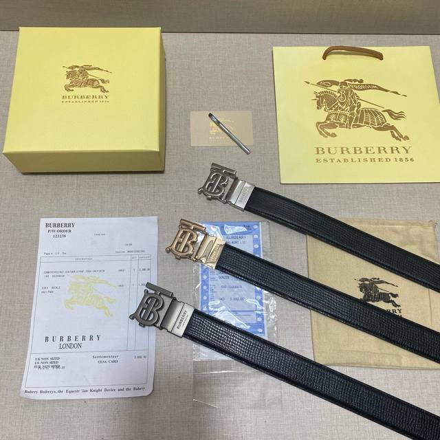 品牌：巴宝莉burberry 等级：一整张牛皮切割，头层原皮、新款开模。带宽3.5厘米.油边精致 ，实物拍摄无修饰 上身效果超好、.配专柜全套包装.送礼自带首选