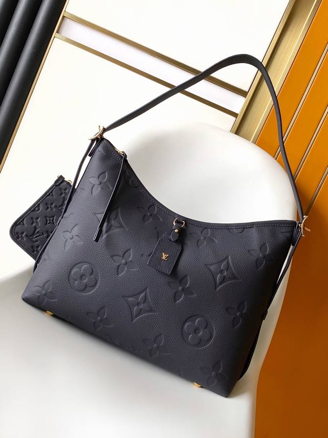 M46669深蓝m46289黑色 M46292杏色顶级原单 本款 Carryall 中号手袋取材 Monogram Empreinte 压纹皮革，以柔软质地贴合