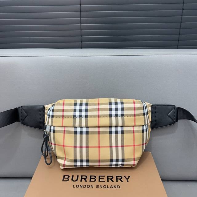 Burberry 巴宝莉 格子腰包 单肩包 男女通用斜挎包胸包 经典logo搭配原厂工艺材质 休闲百搭 采用精湛镶嵌细工，实物拍摄 原厂原版面料 配送防尘袋 3