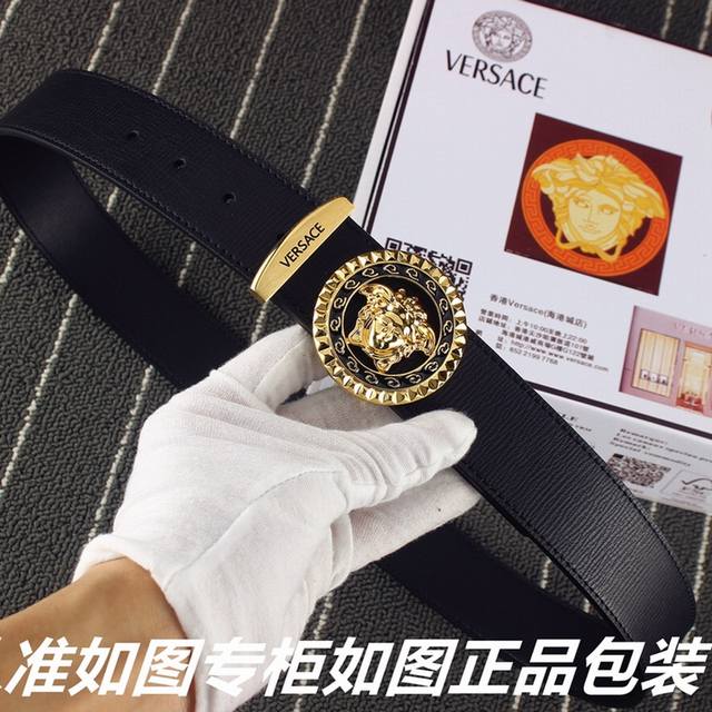 品名：范思哲.Ver Sace原单 型号：认准如图专柜包装，赠送打孔器 材料：百分百头层牛皮，保证真皮。美人头，24K钢扣，雕花工艺专柜同等质量， 送人自用首选 - 点击图像关闭