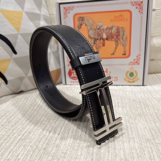 品名：爱马仕.Hermès 原单 材质：原单牛皮腰带 百分百头层牛皮腰带保证真皮，24K纯钢扣，专柜原单品质、做工精细，时尚大牌，送人自用首选 包装： 请认准如