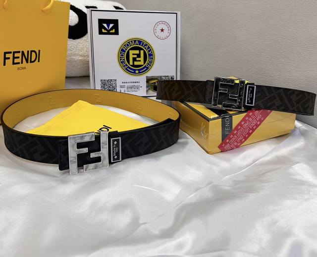 皮带：Fendi.芬迪..顶级原单复刻. 腰带：百分百头层牛皮，保证真皮。双层ff陶瓷工艺镶嵌设计24K纯钢扣，永不掉色涂鸦彩绘图案艺术正反双面使用商场专柜同等