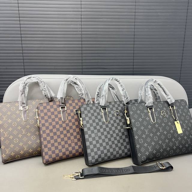 Louisvuitton 路易威登 密码锁男士公文包 电脑包 斜挎手提包 采用精湛镶嵌细工，经典百搭 实物拍摄 原厂原版面料 高端品质 配送防尘袋 38 X 2