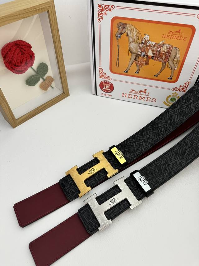 品名：爱马仕.Hermès 原单 材质：原单牛皮腰带 百分百头层牛皮腰带保证真皮，24K纯钢扣，专柜原单品质、做工精细，时尚大牌，送人自用首选 包装： 请认准如