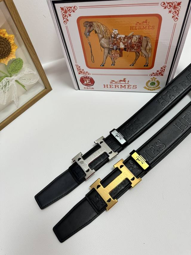 品名：爱马仕.Hermès 原单 材质：原单牛皮腰带 百分百头层牛皮腰带保证真皮，24K纯钢扣，专柜原单品质、做工精细，时尚大牌，送人自用首选 包装： 请认准如