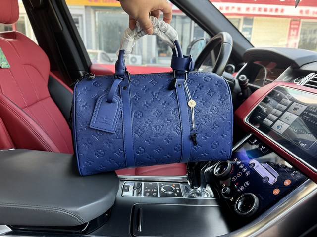 高端货 新款 “Louis Vuitton”旅行袋m 路易威登旅行袋。M11691 Louis Vuitton Keepall 35 经典logo压纹可调节可拆