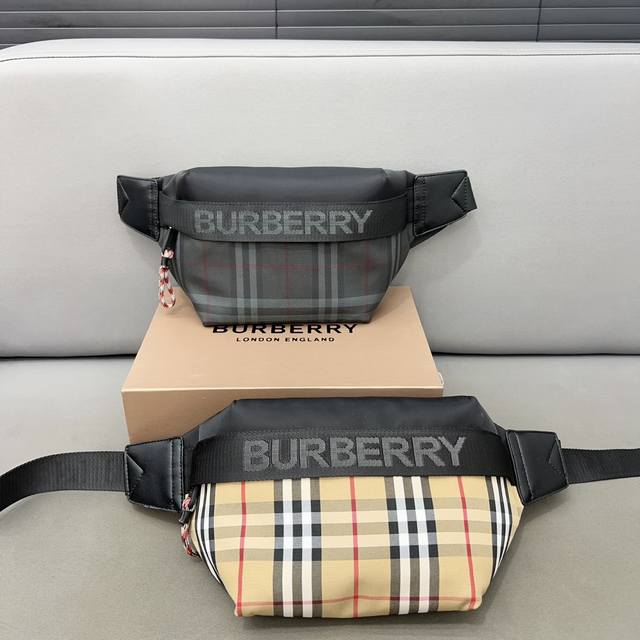 Burberry 巴宝莉 格子腰包 单肩包 男女通用斜挎包胸包 经典logo搭配原厂工艺材质 休闲百搭 采用精湛镶嵌细工，实物拍摄 原厂原版面料 配送防尘袋 3