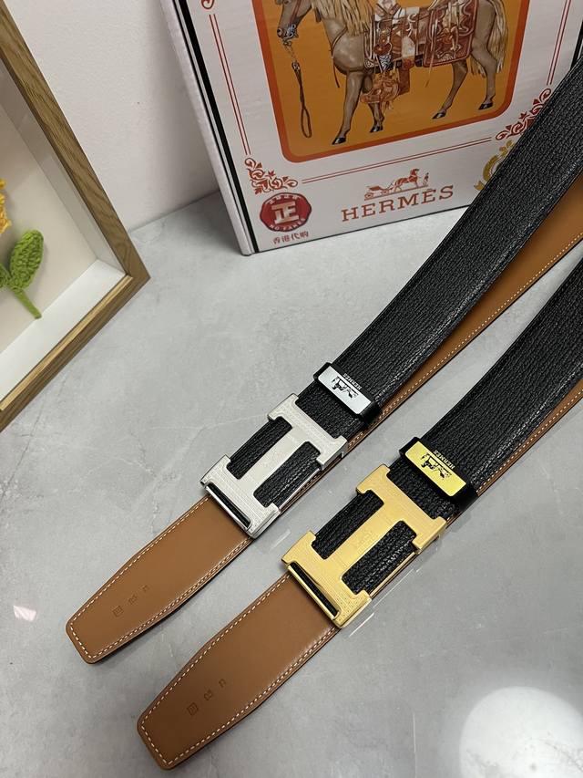 品名：爱马仕.Hermès 原单 材质：原单牛皮腰带 百分百头层牛皮腰带保证真皮，24K纯钢扣，专柜原单品质、做工精细，时尚大牌，送人自用首选 包装： 请认准如