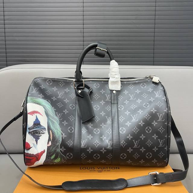 Louisvuitton 路易威登 Keepall 旅行袋 手提包袋 机场包 采用精湛镶嵌细工，实物拍摄 原厂原版面料 配送小票 防尘袋 礼盒 45 X 27