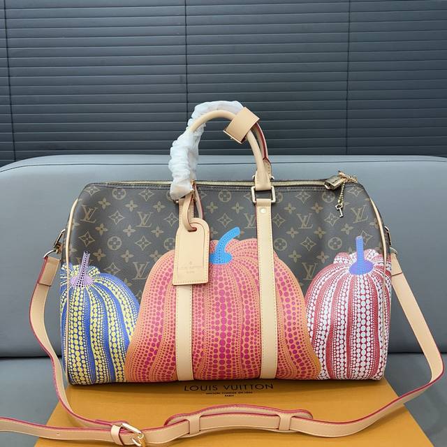 Louisvuitton 路易威登 Keepall 旅行袋 手提包袋 机场包 采用精湛镶嵌细工，实物拍摄 原厂原版面料 配送小票 防尘袋 礼盒 45 X 27